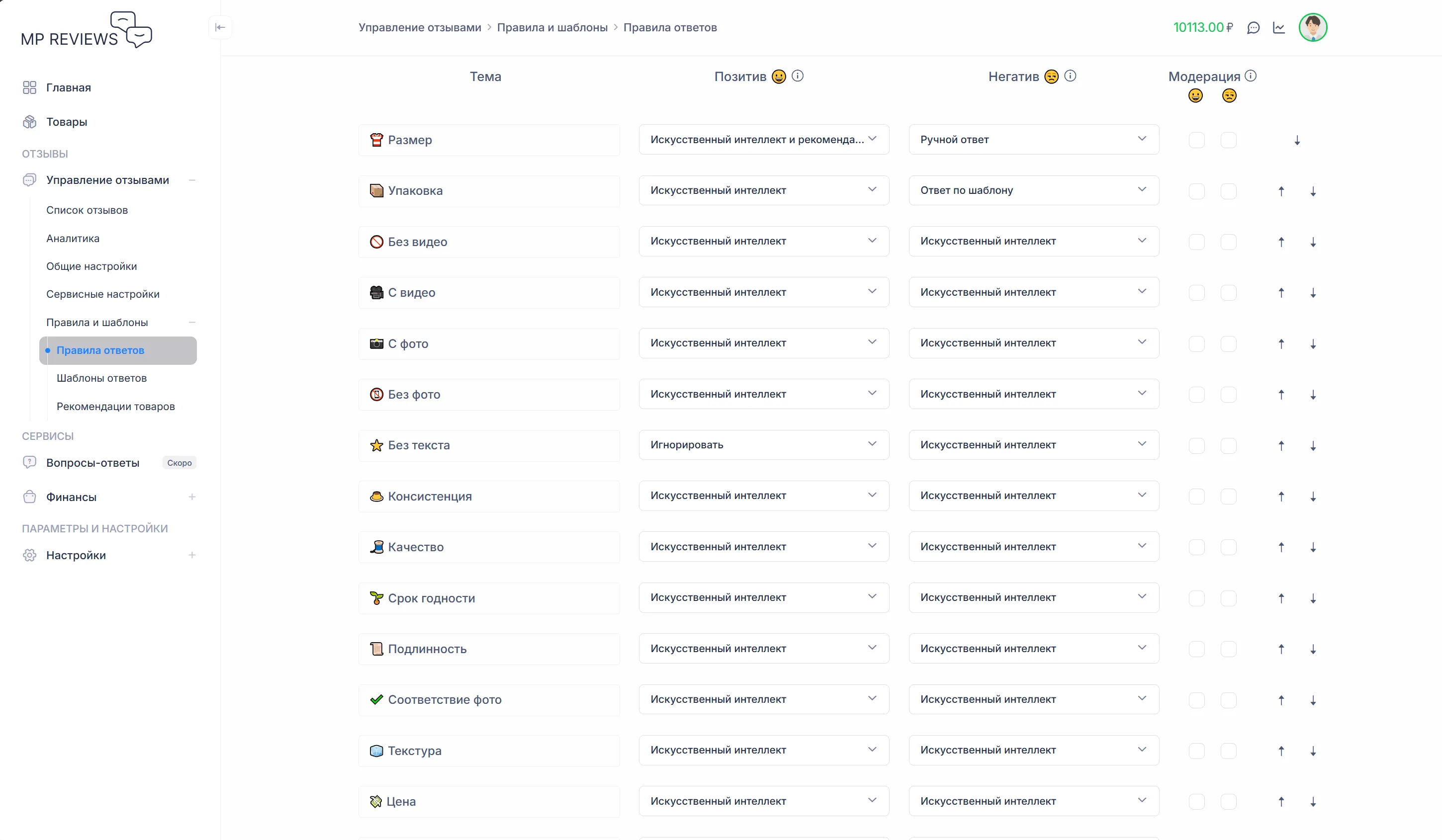 Разметка отзывов по теме и тональности в MPREVIEWS